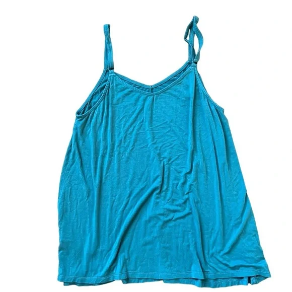 Torrid super soft knits teal spaghetti strap tank top size 00 - Picture 3 of 4